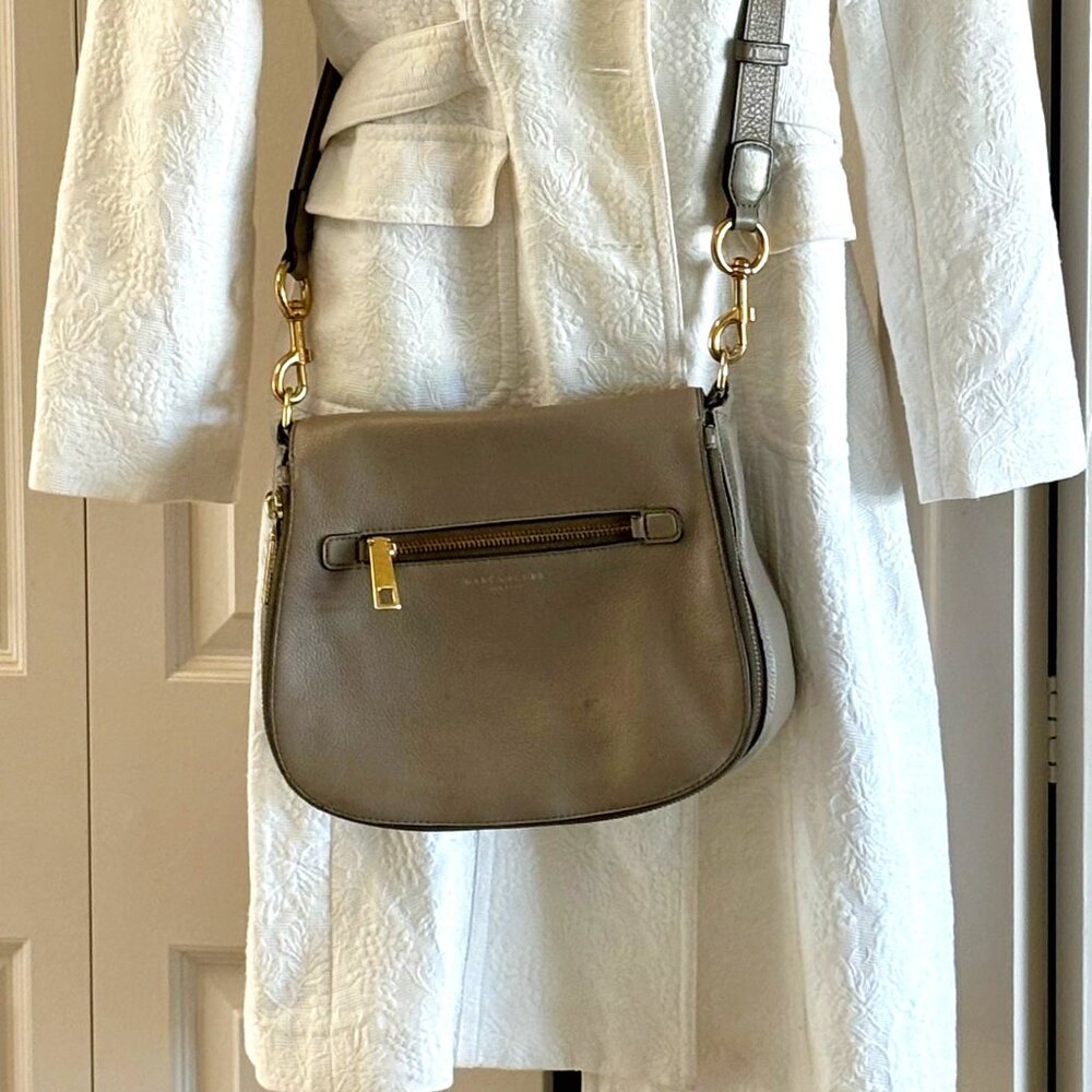 SALE! Authentic Marc Jacobs Recruit Nomad Saddle Bag Taupe